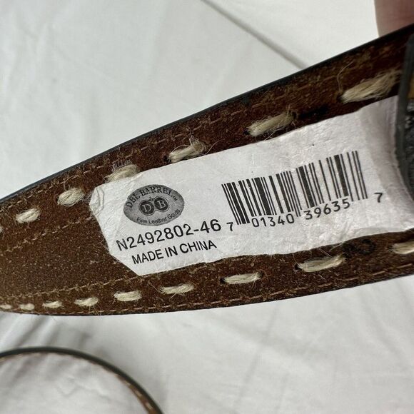 DBL Barrel Mens Fine Genuine Leather Goods Belt Brown Black Casual Adjustable 46 - Picture 5 of 9